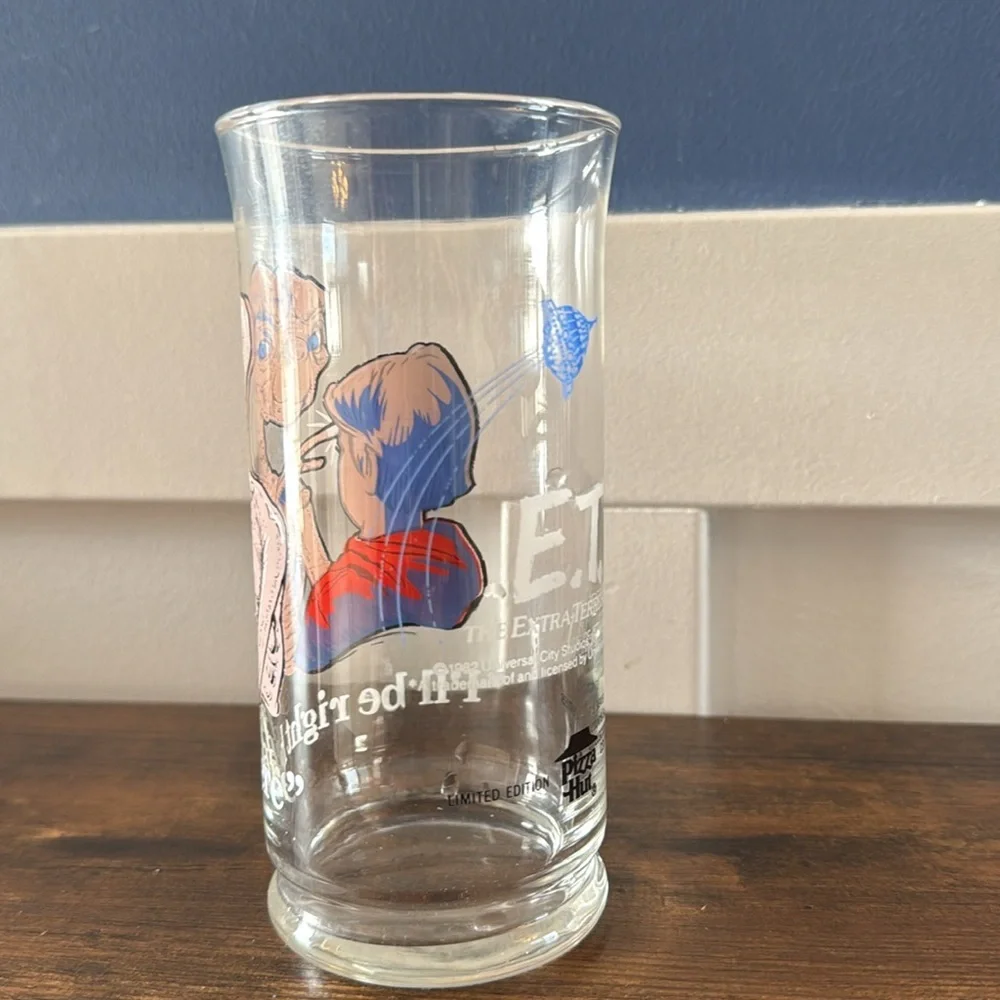 Vintage E.T. Pizza Hut Glass Limited‎ Edition 1982 I'll Be Right Here